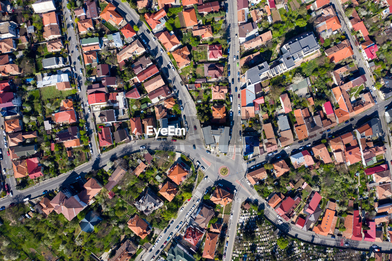 Aerial view of residential district