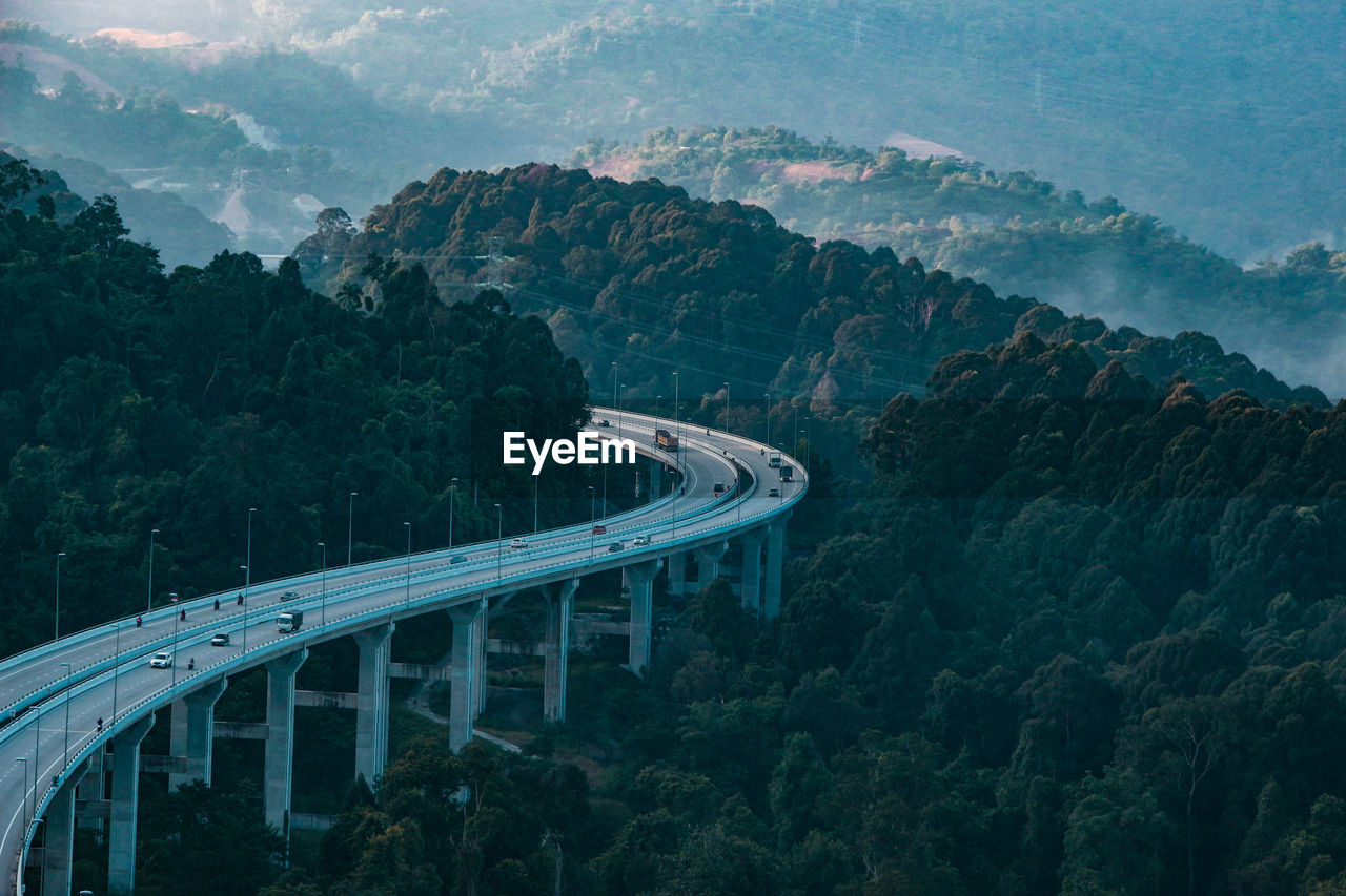 High angle view of bridge against sky