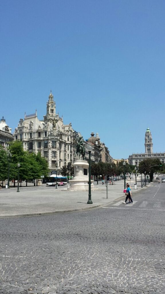 BUILDINGS AGAINST CLEAR SKY