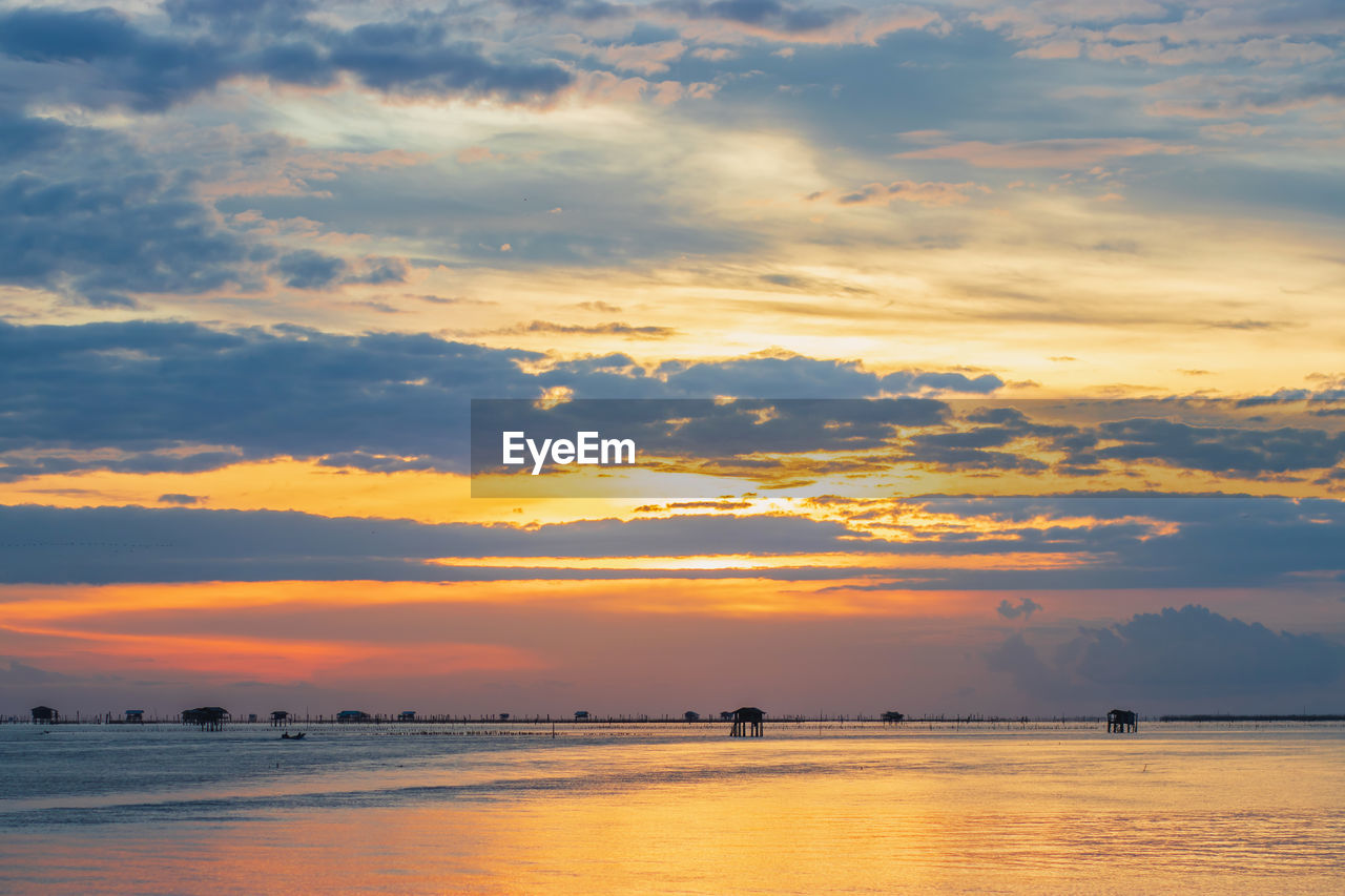 SCENIC VIEW OF SEA AGAINST DRAMATIC SKY