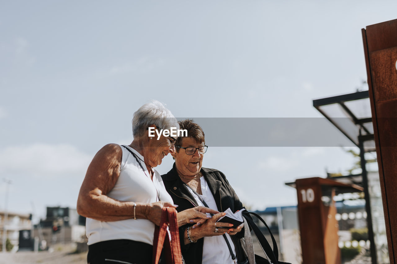 Senior women walking together