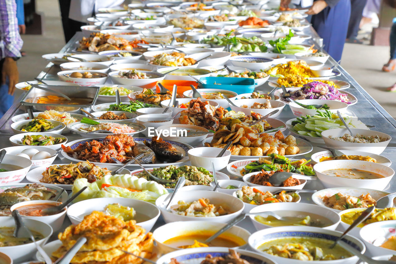 VARIETY OF FOOD ON TABLE