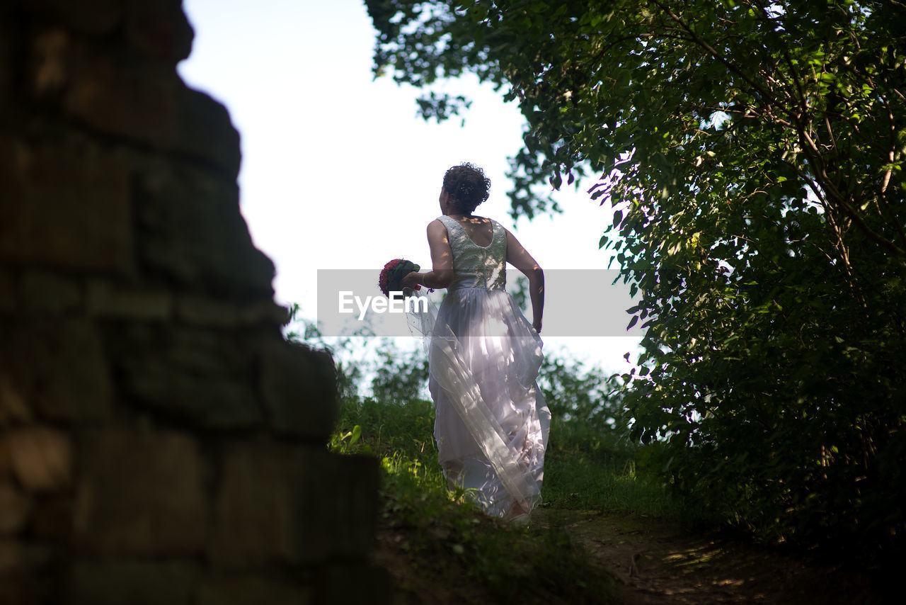 LOW ANGLE VIEW OF A MAN AGAINST TREE