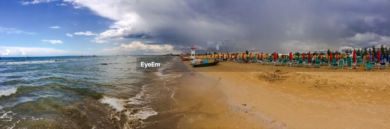 Storm clouds over beach