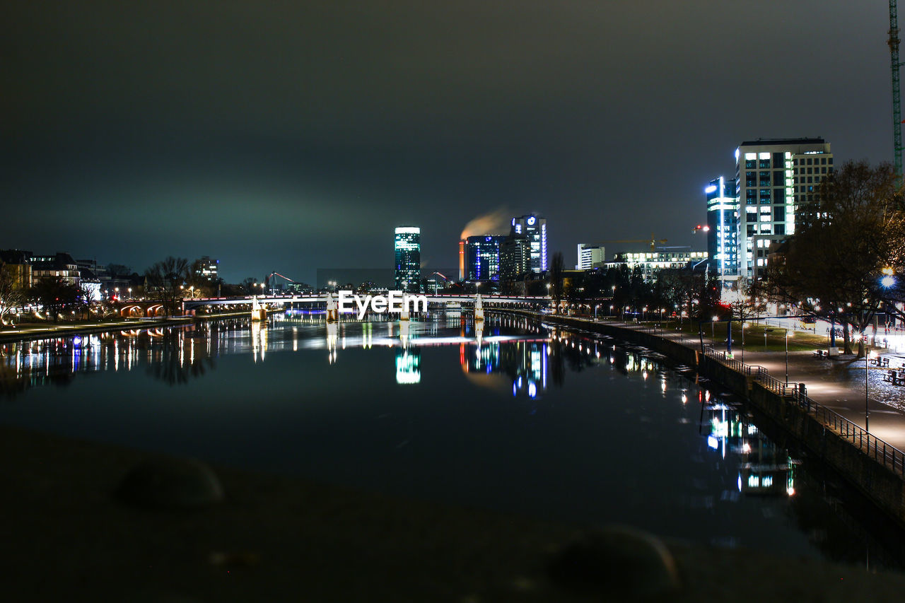 Illuminated city at night