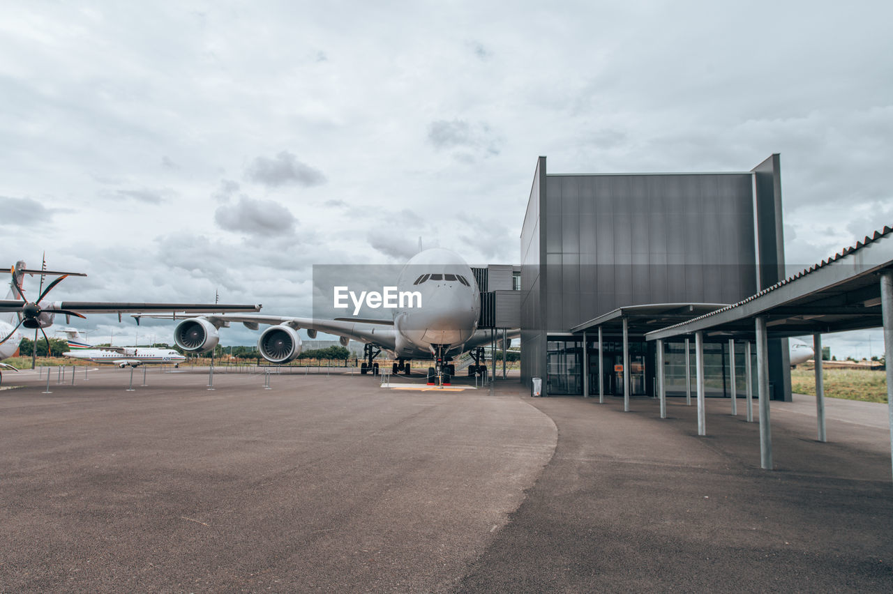 View of airport runway against sky