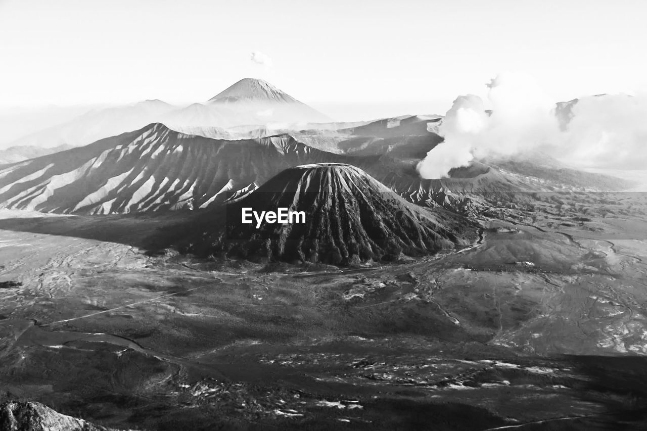 View of volcanic mountain range