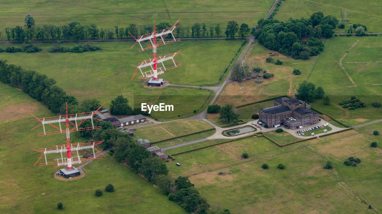 High angle view of agricultural field