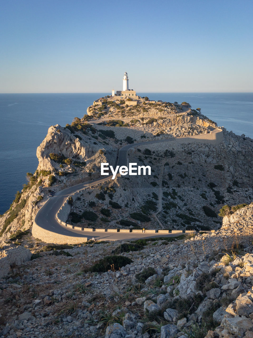 Scenic view of lighthouse of cap de formentor on majorca mallorca at sunset against sky