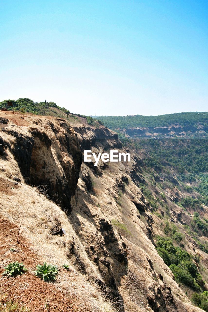 High angle view of mountain against sky
