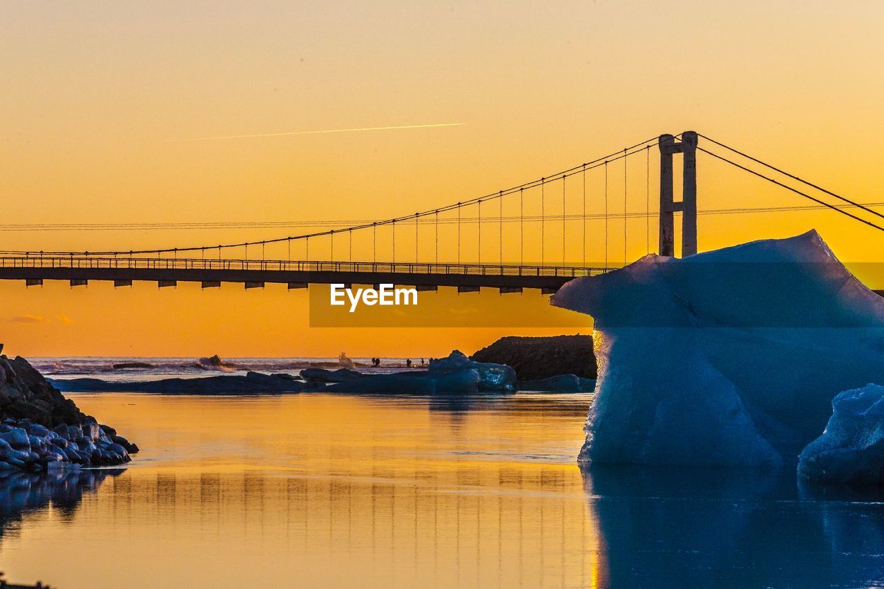 The bridge, jökulsarlon glacier lagoon, iceland, europe