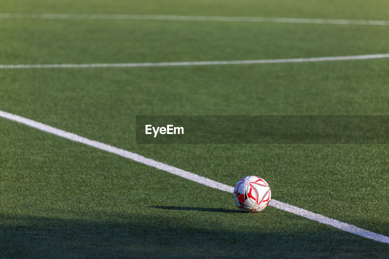 Soccer ball on playing field