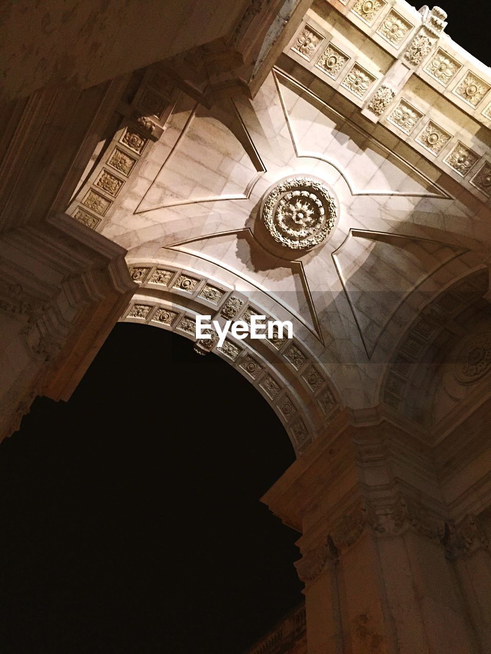 Directly below view of ornate ceiling