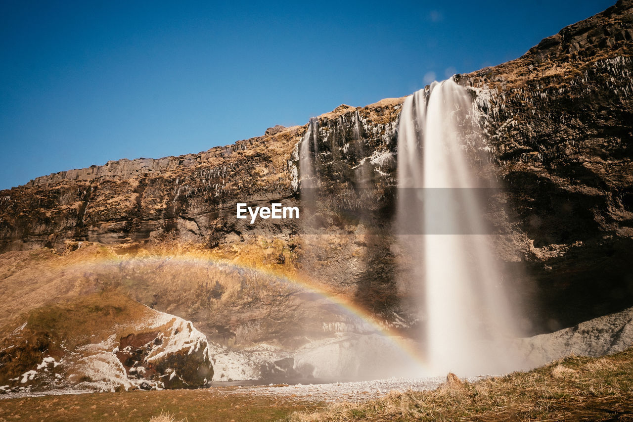 Scenic view of waterfall