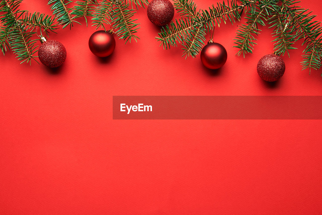 Christmas red background with copyspace