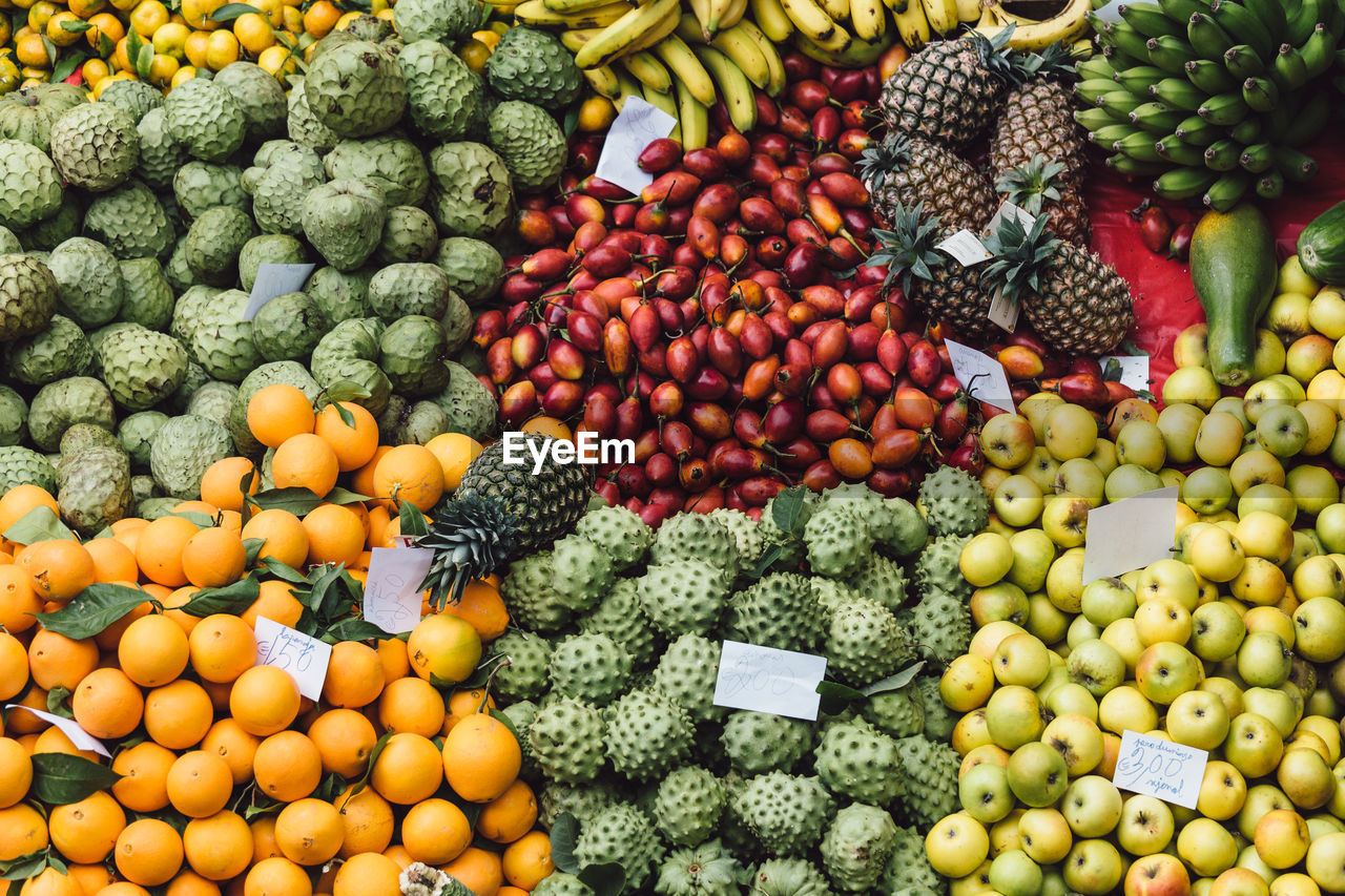 Full frame shot of fruits at market stall