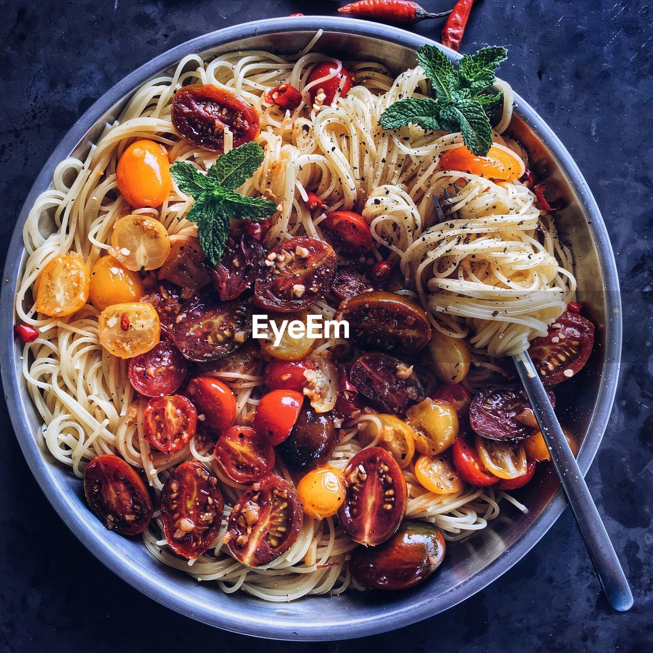 Close-up of noodles in bowl