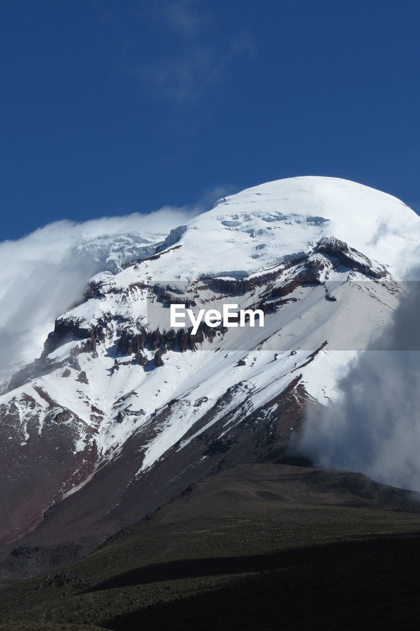 SNOW COVERED MOUNTAIN AGAINST SKY