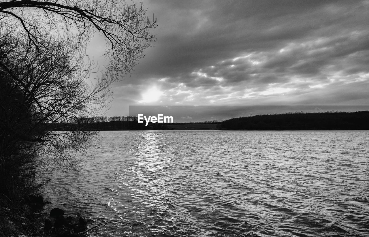 SCENIC VIEW OF RIVER AGAINST CLOUDY SKY