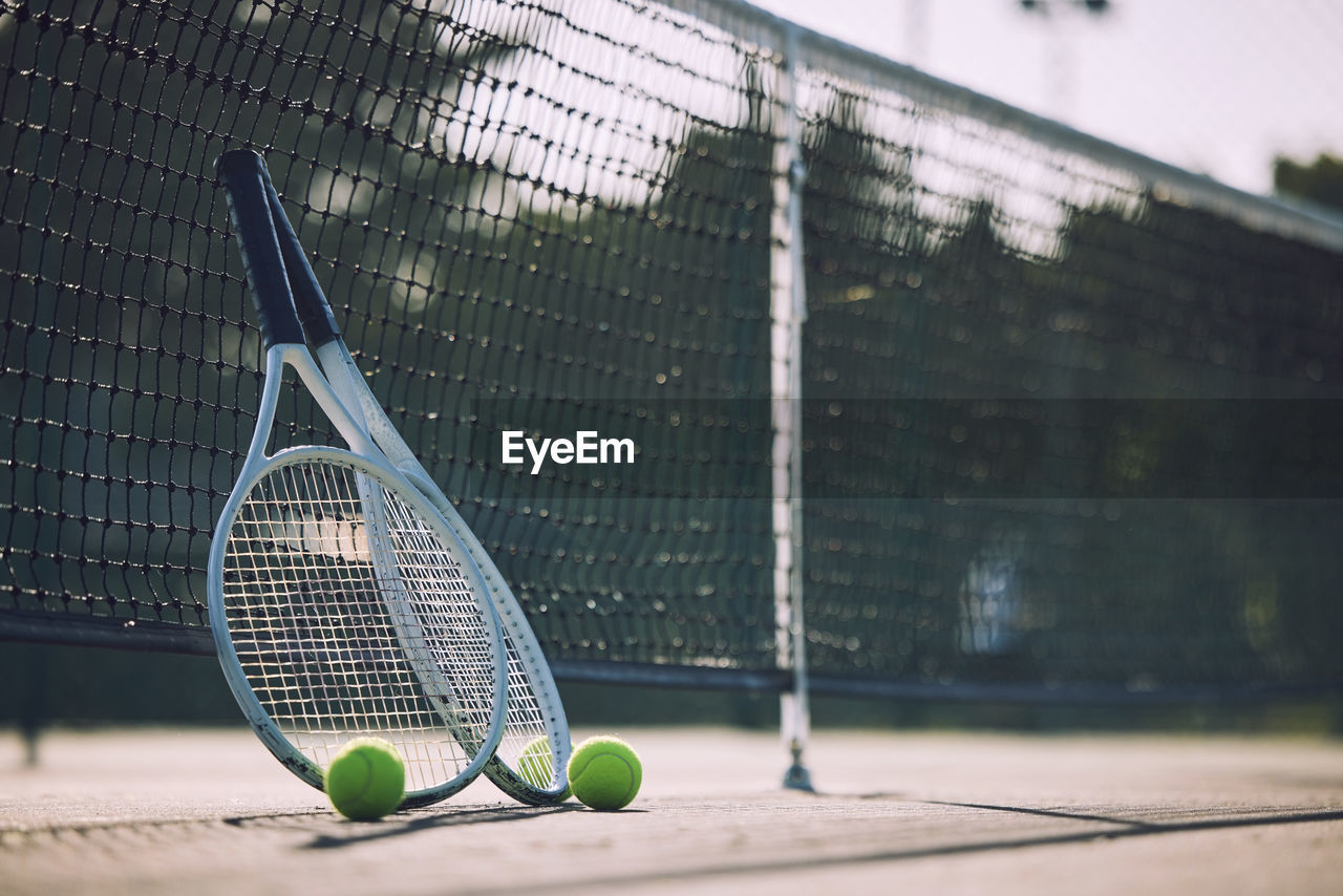 close-up of tennis racket