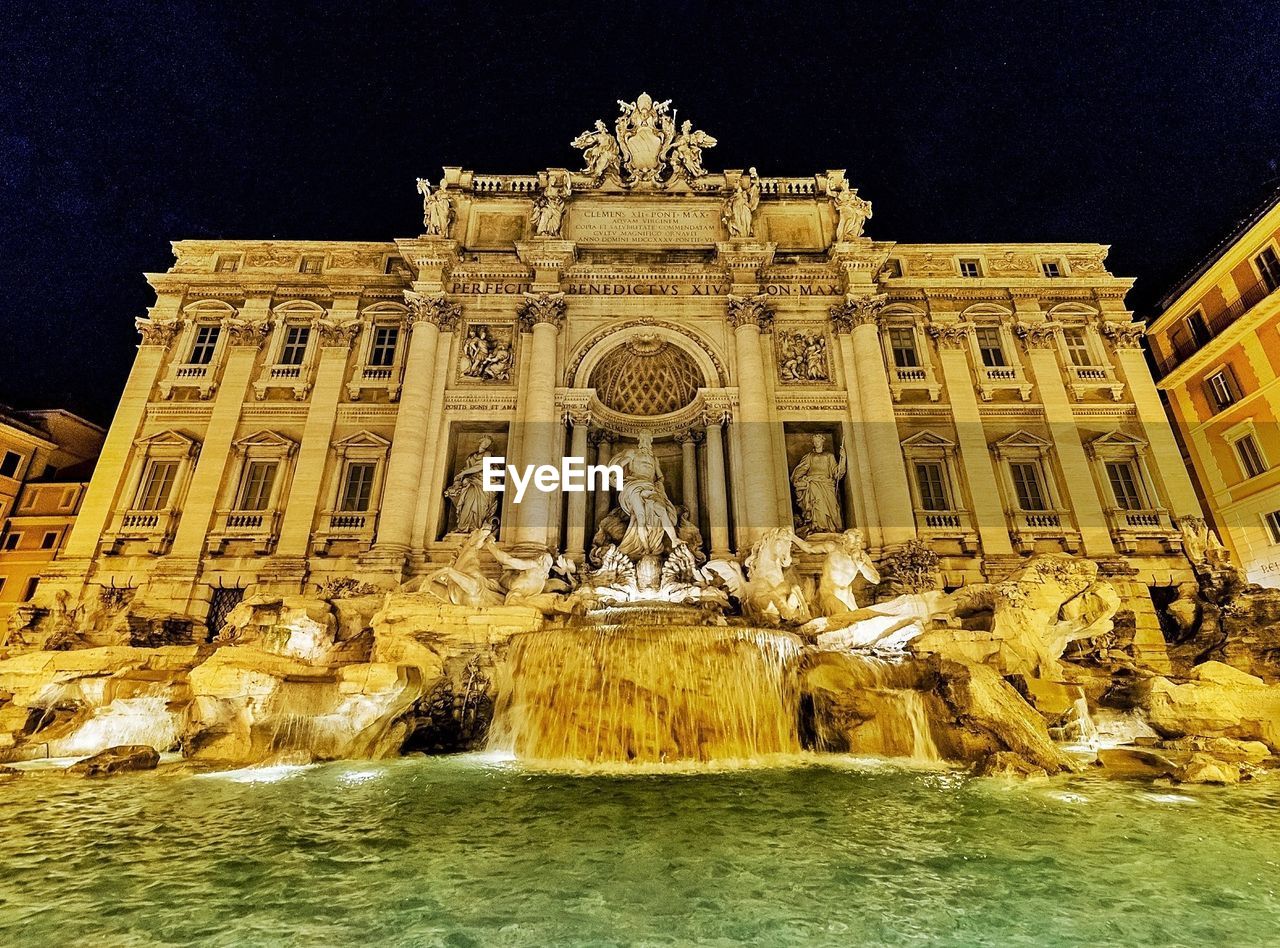 Low angle view of trevi fountain