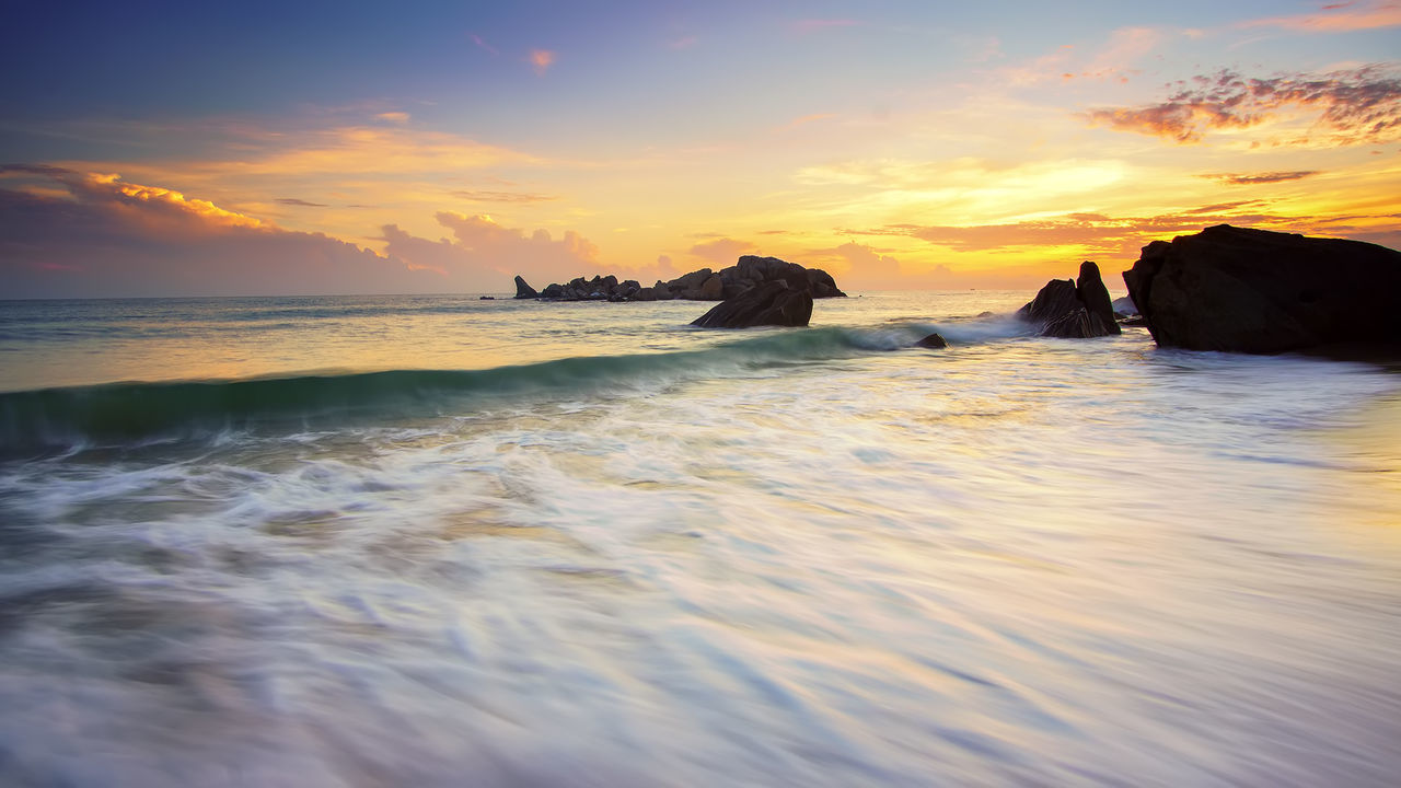 View of sea at sunset