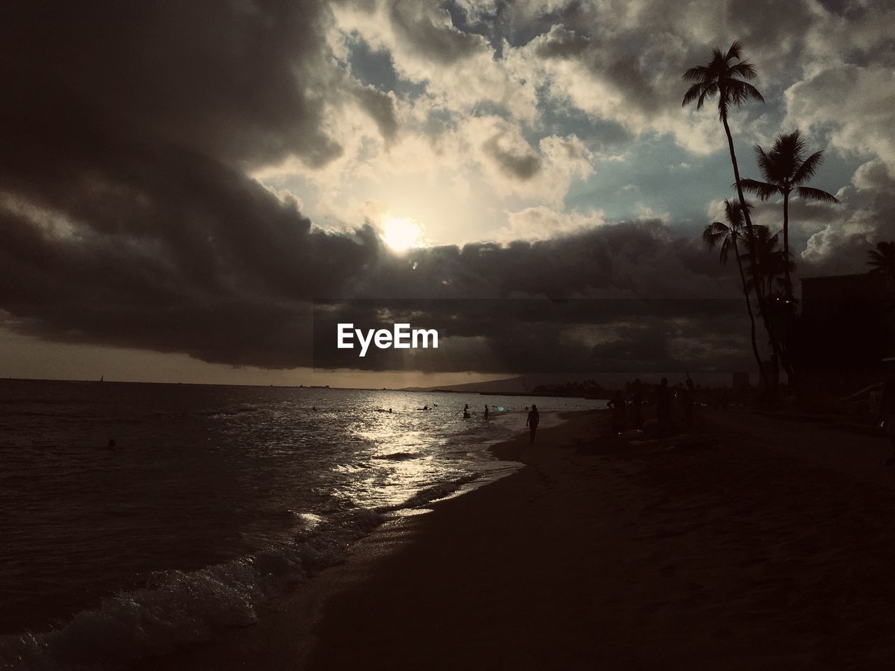 SCENIC VIEW OF BEACH DURING SUNSET