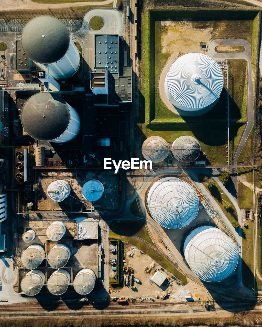 Directly above shot of built structures at factory