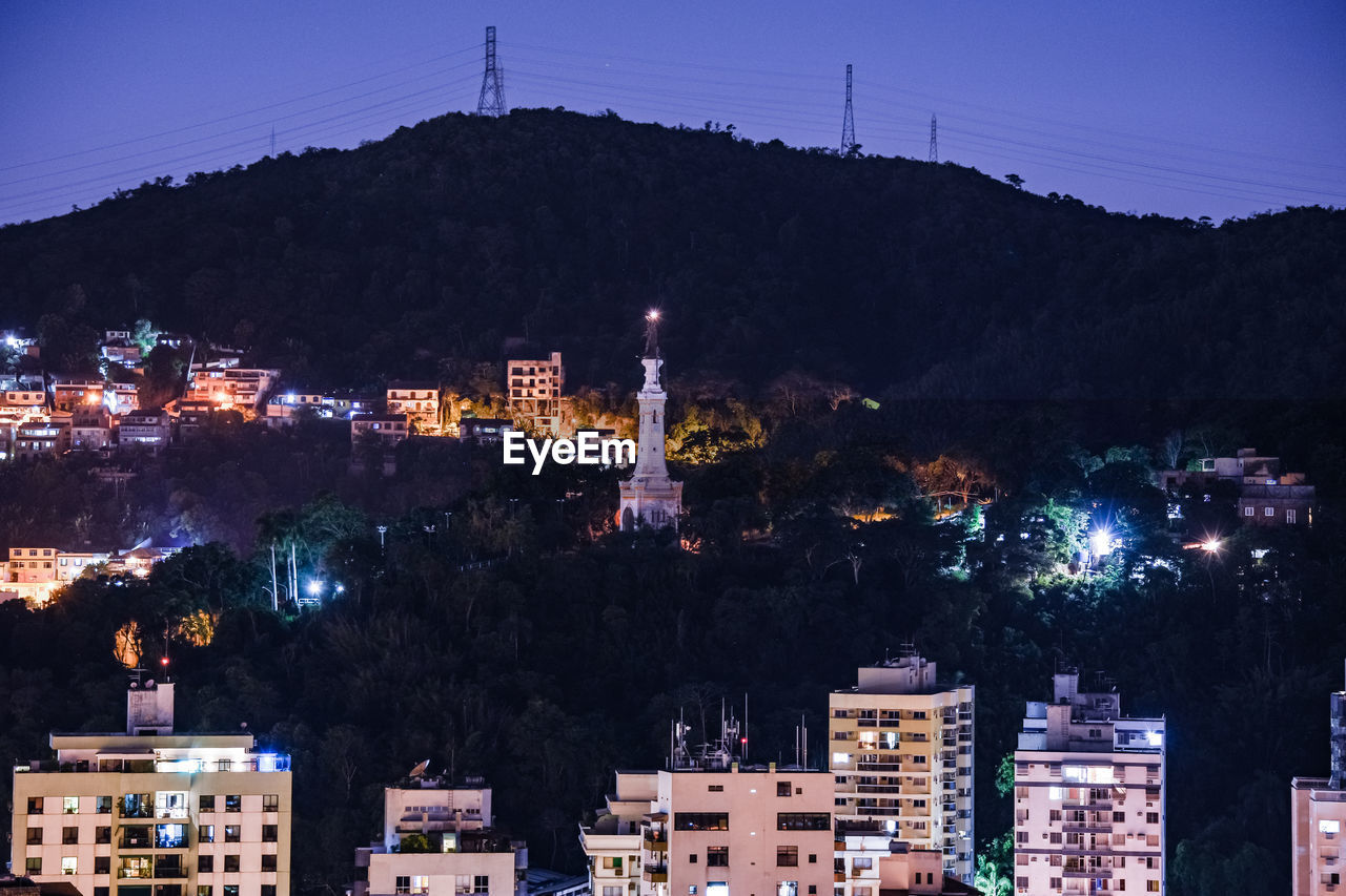 ILLUMINATED BUILDINGS AGAINST SKY AT NIGHT