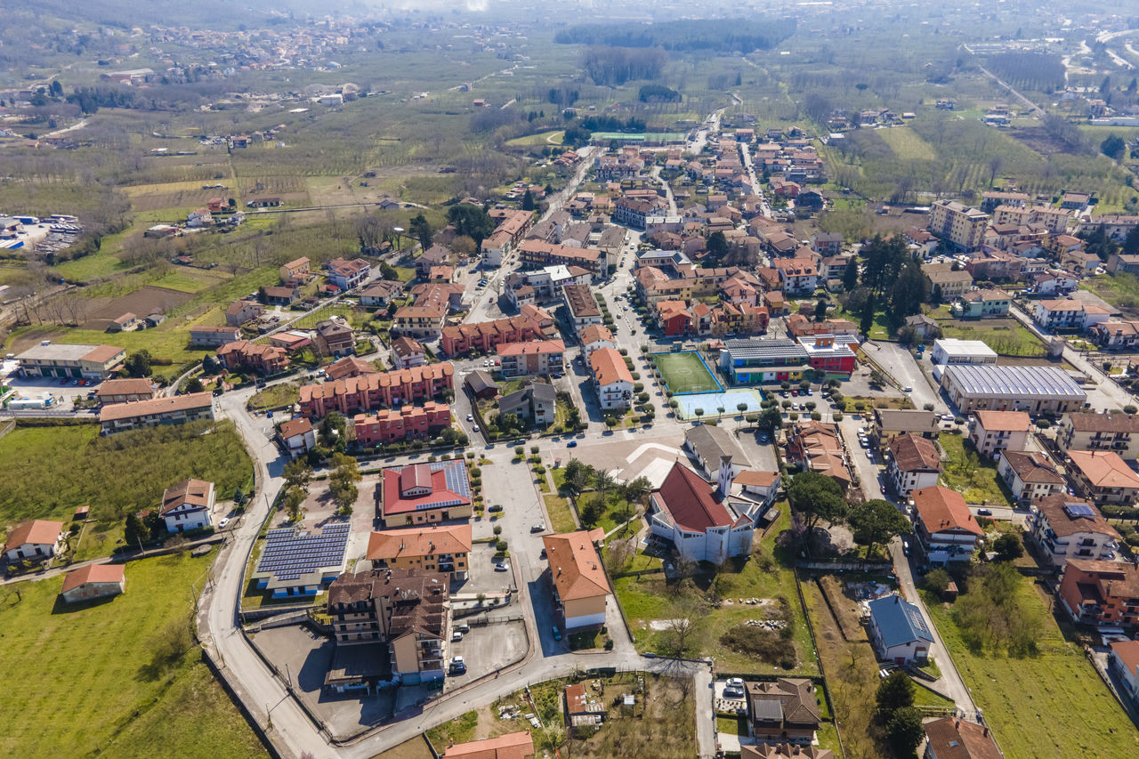 high angle view of townscape