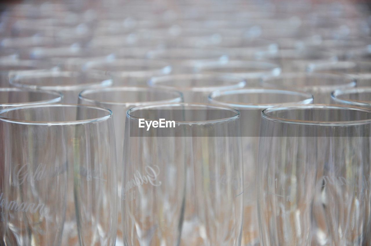 Full frame shot of empty glasses