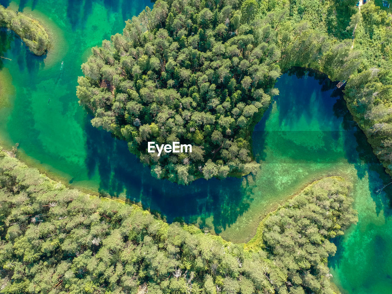 Äntu, the clearest lake in estonia aerial shot