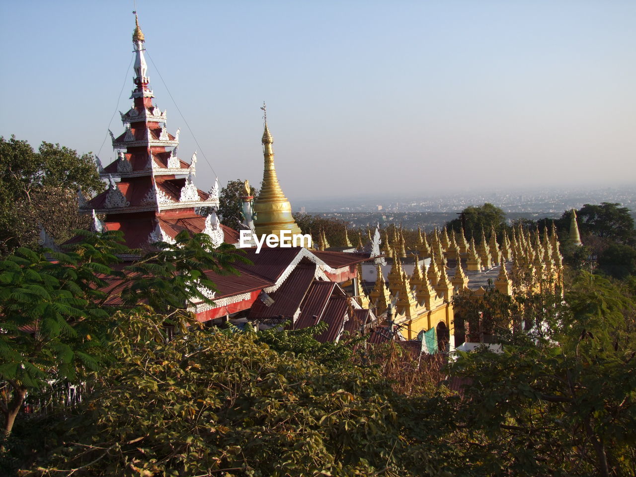 Temple against clear sky