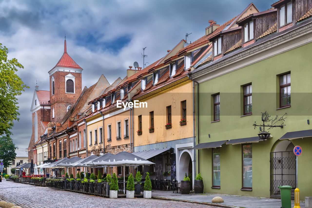 Street in kaunas old town, lithuania