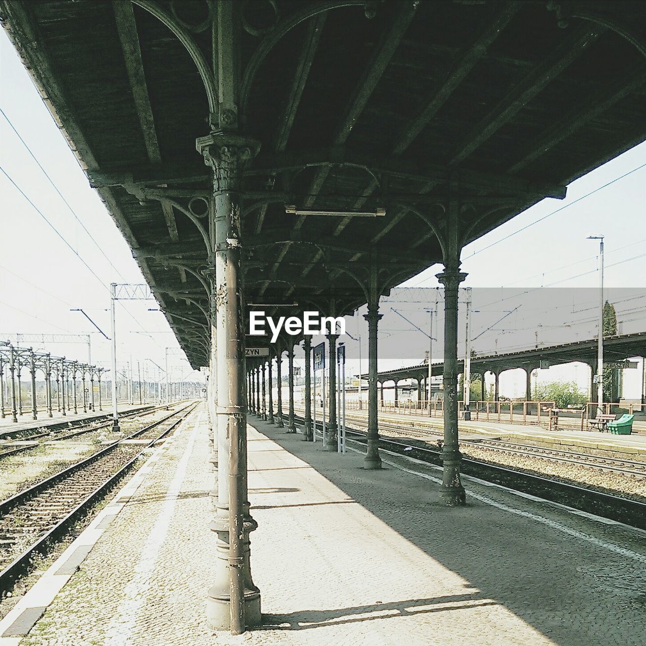 View of railroad station platform