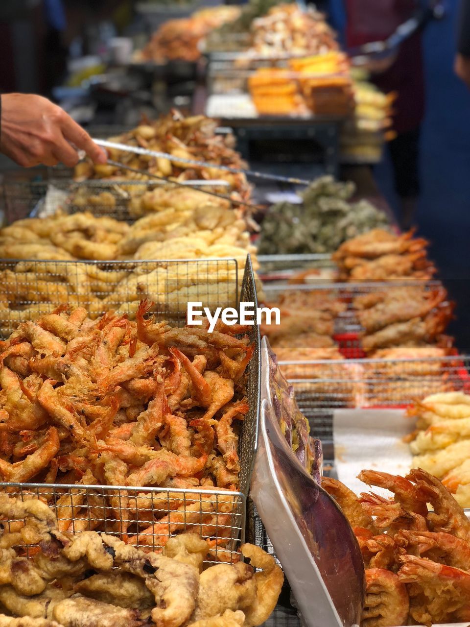 Fried food market. korean food.
