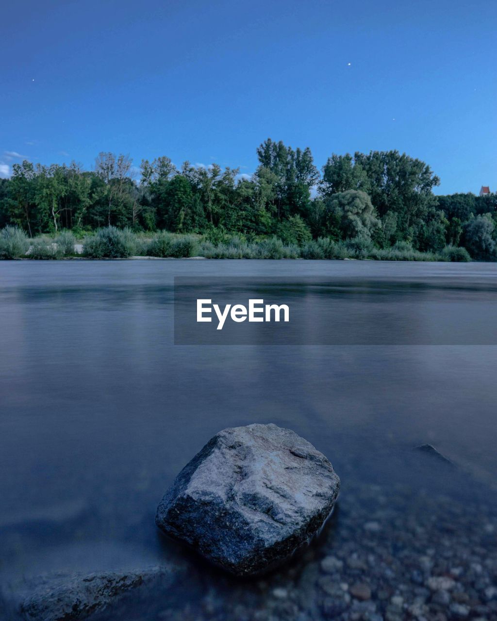 Scenic view of lake against clear sky