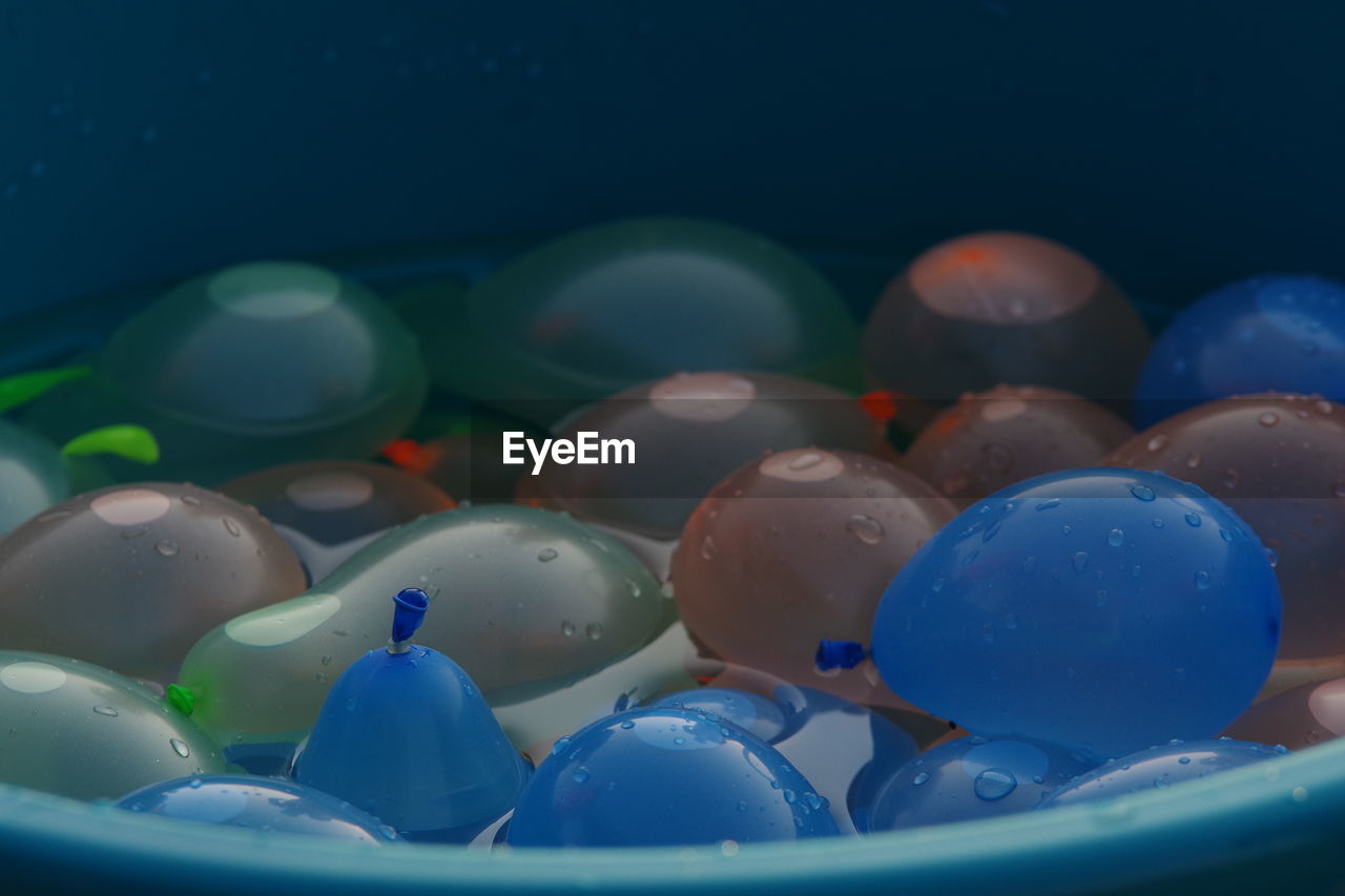 Close-up of multi colored waterwater balloons 