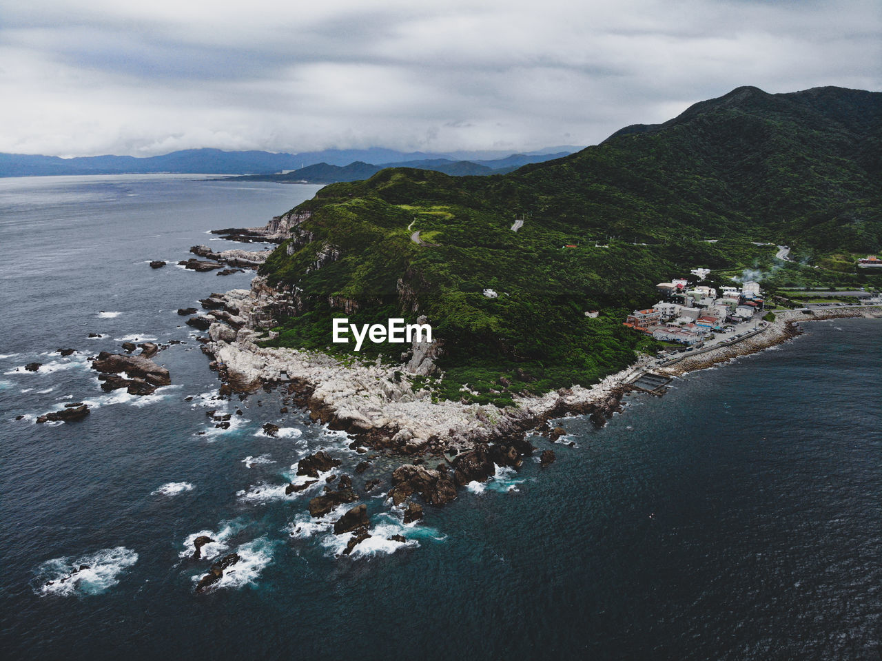 A beautiful coast of shape caught by drone, taiwan