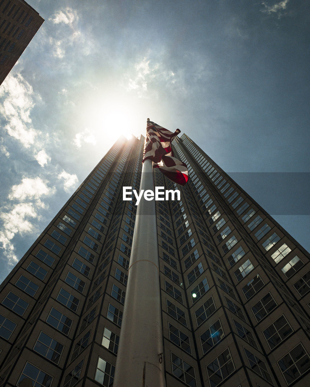 Low angle view of modern building against sky