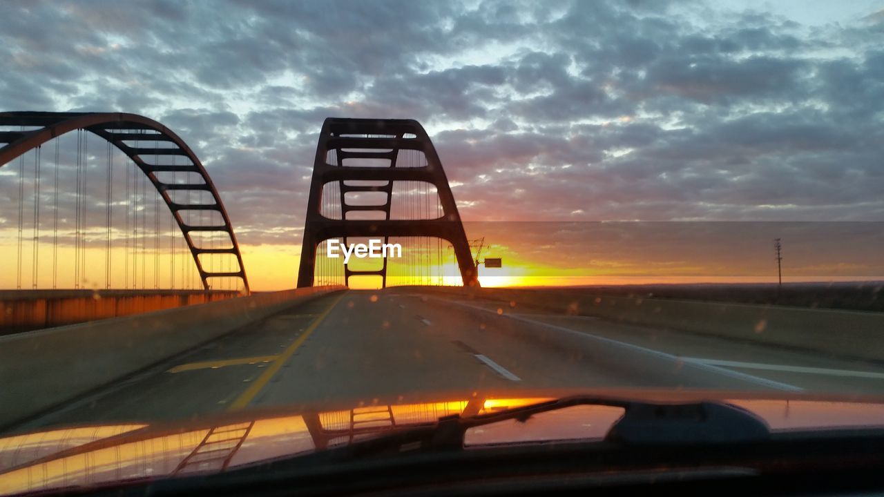 VIEW OF ROAD AT SUNSET