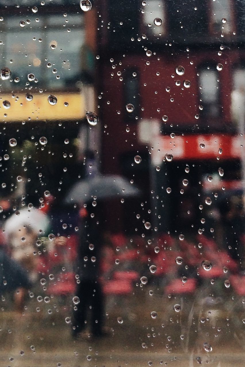 Water drops on glass window