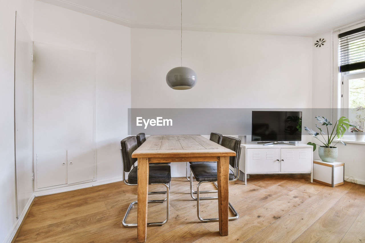 empty chairs and table at home