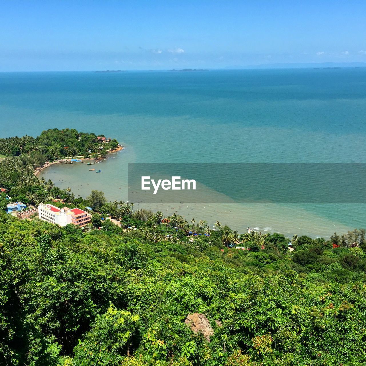 High angle view of sea against sky