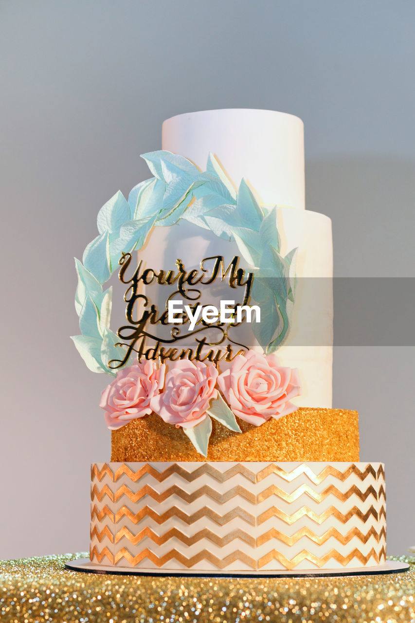 Close-up of wedding cake