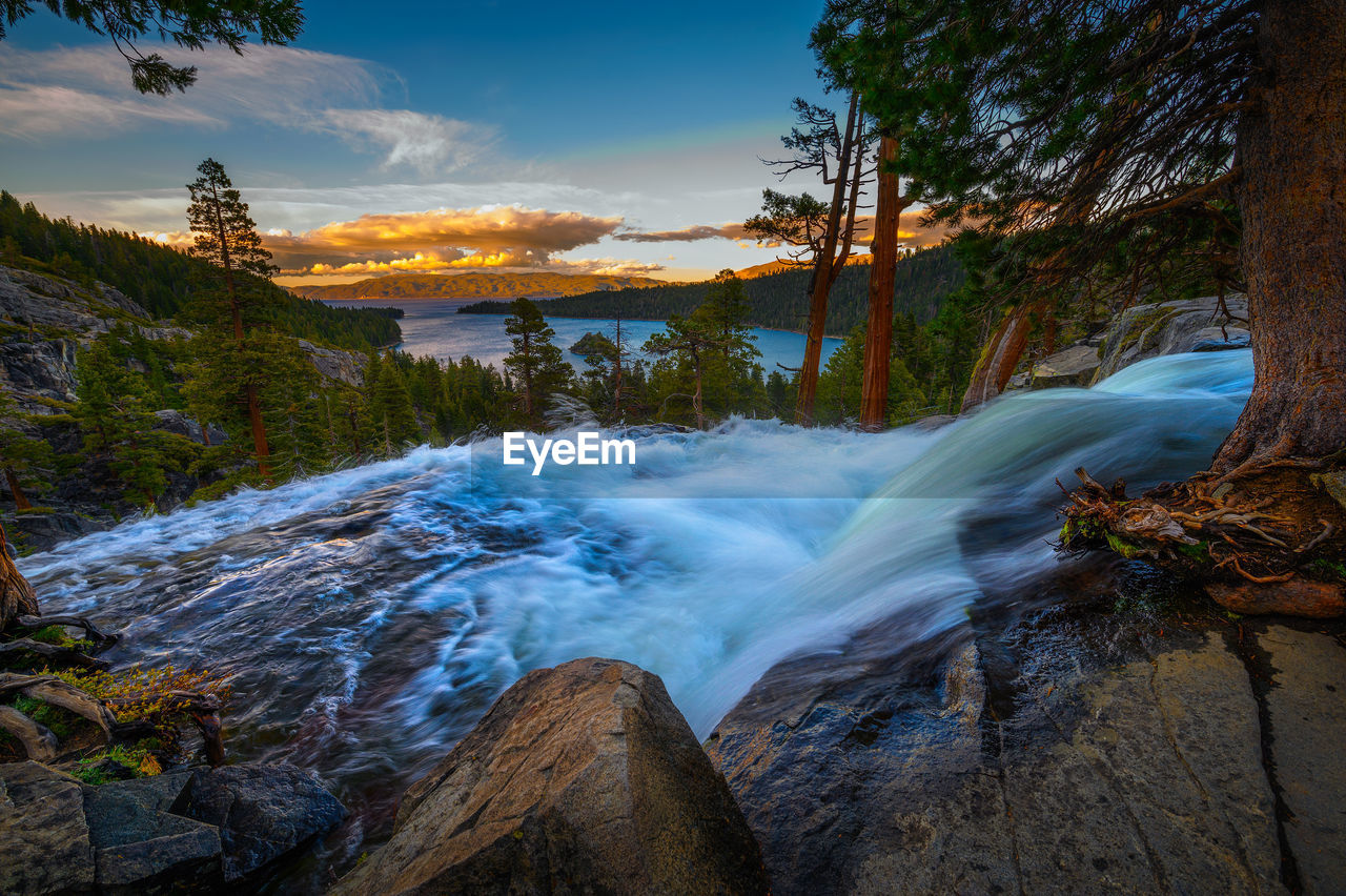 scenic view of waterfall