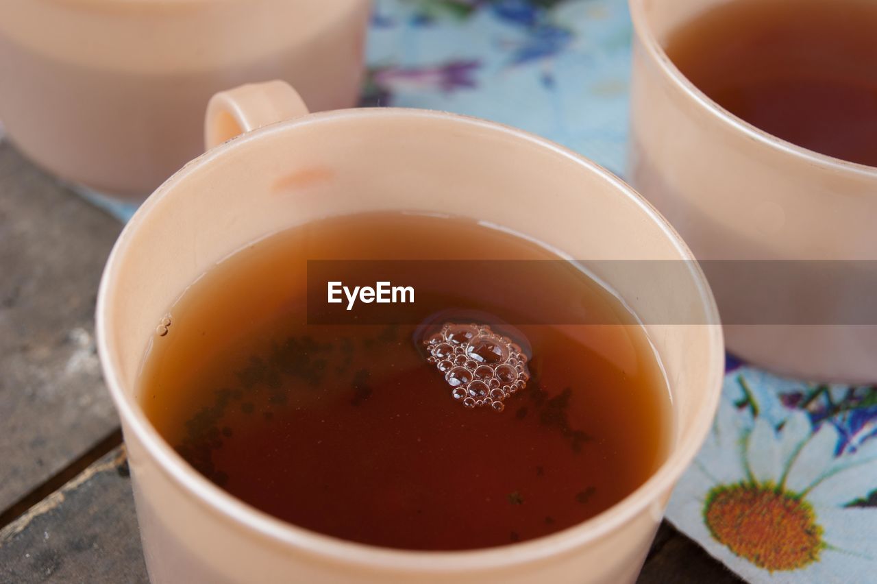 CLOSE-UP OF TEA CUP ON TABLE