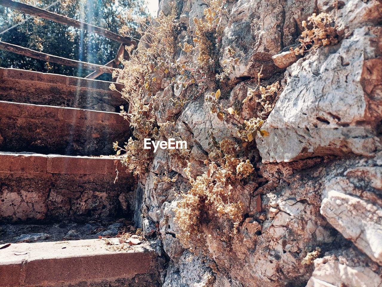 LOW ANGLE VIEW OF ROCK FORMATION