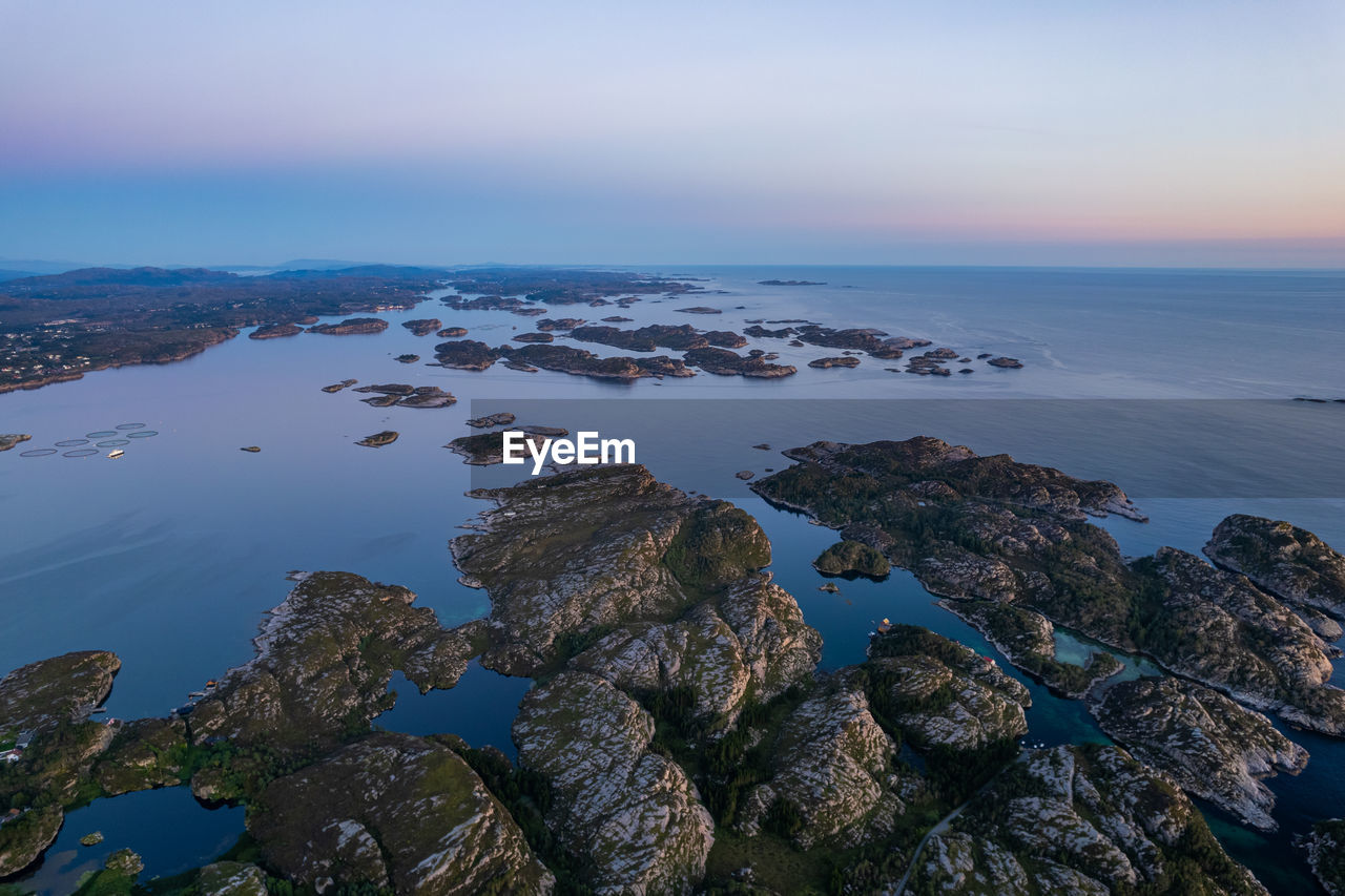 Aerial summer beautiful view of turoy near bergen, norway