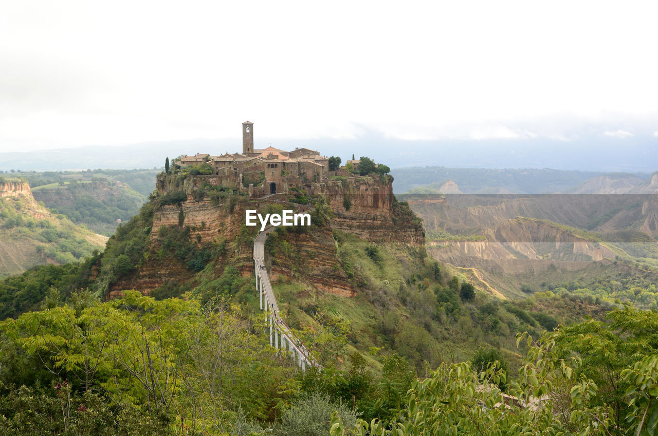 View of the dying town, civita di bagnoregio. province of viterbo. lazio. italy
